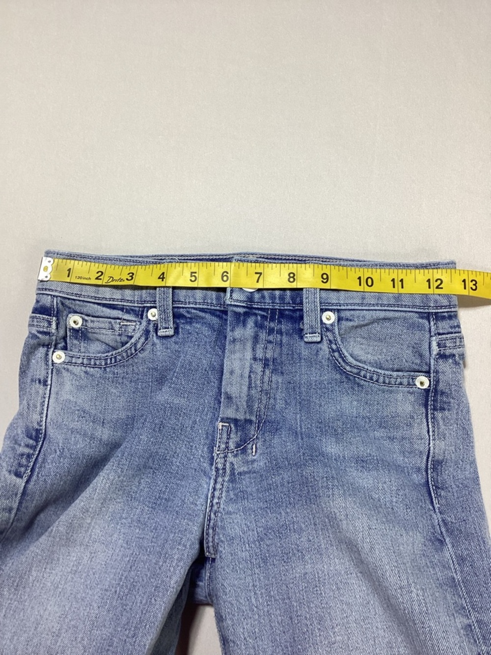7 For All Mankind Tailorless Dojo Light Blue Flare Jeans - Picture 9 of 15